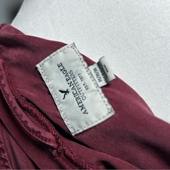 American Eagle Outfitters Deep Red Bomber Jacket burgundy size medium (c) - Picture 12 of 16